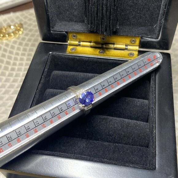 Sterling Silver 925 Ring w Blue Violet Gemstone – Tanzanite Look - Picture 6 of 12